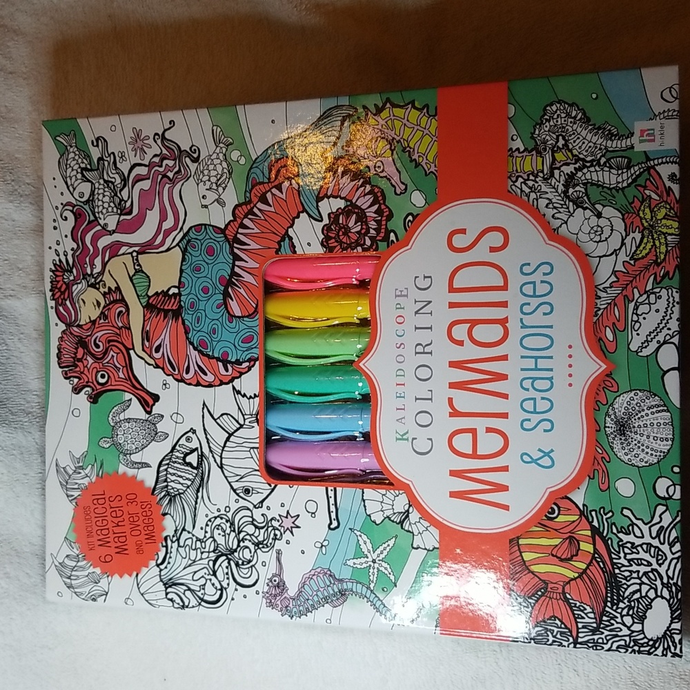 Mermaid & Seahorses Coloring Book